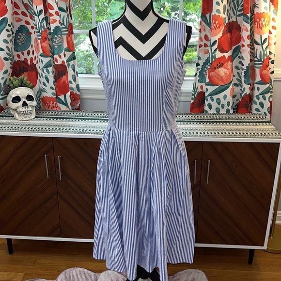 Dolly and Dotty Dresses & Skirts - Dolly and Dotty Amanda Blue Pinstriped Cotton Swing Dress
